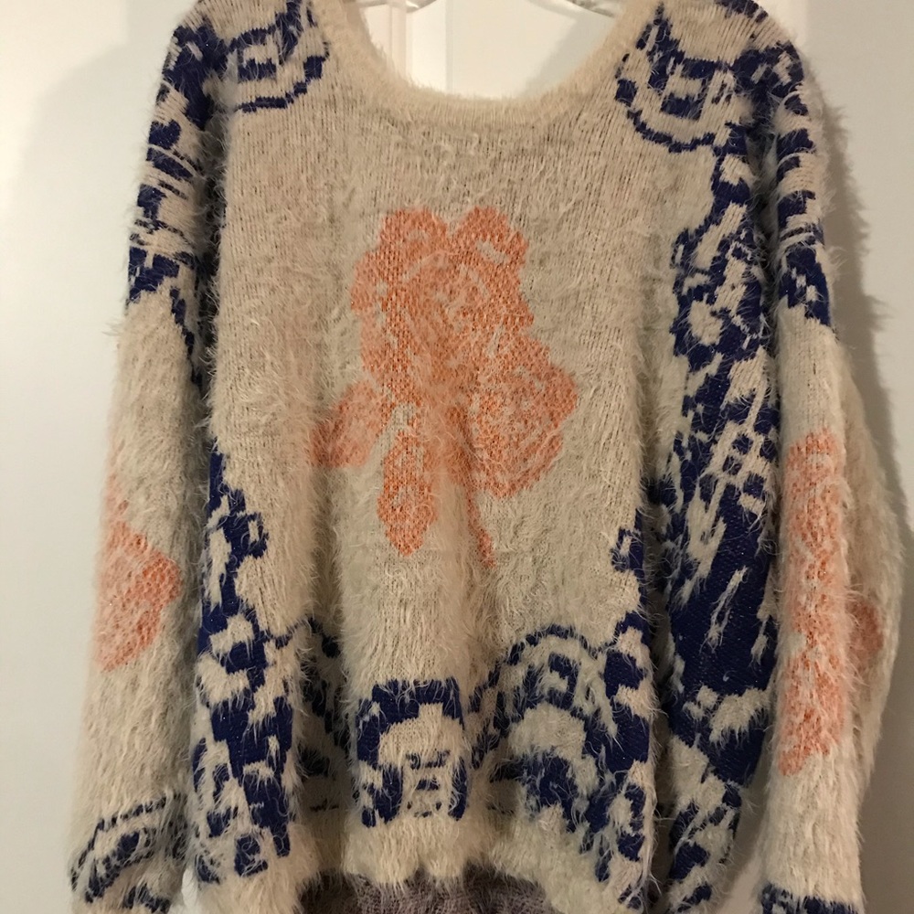 La Fée Verte (Anthropologie) Fuzzy Rose Sweater